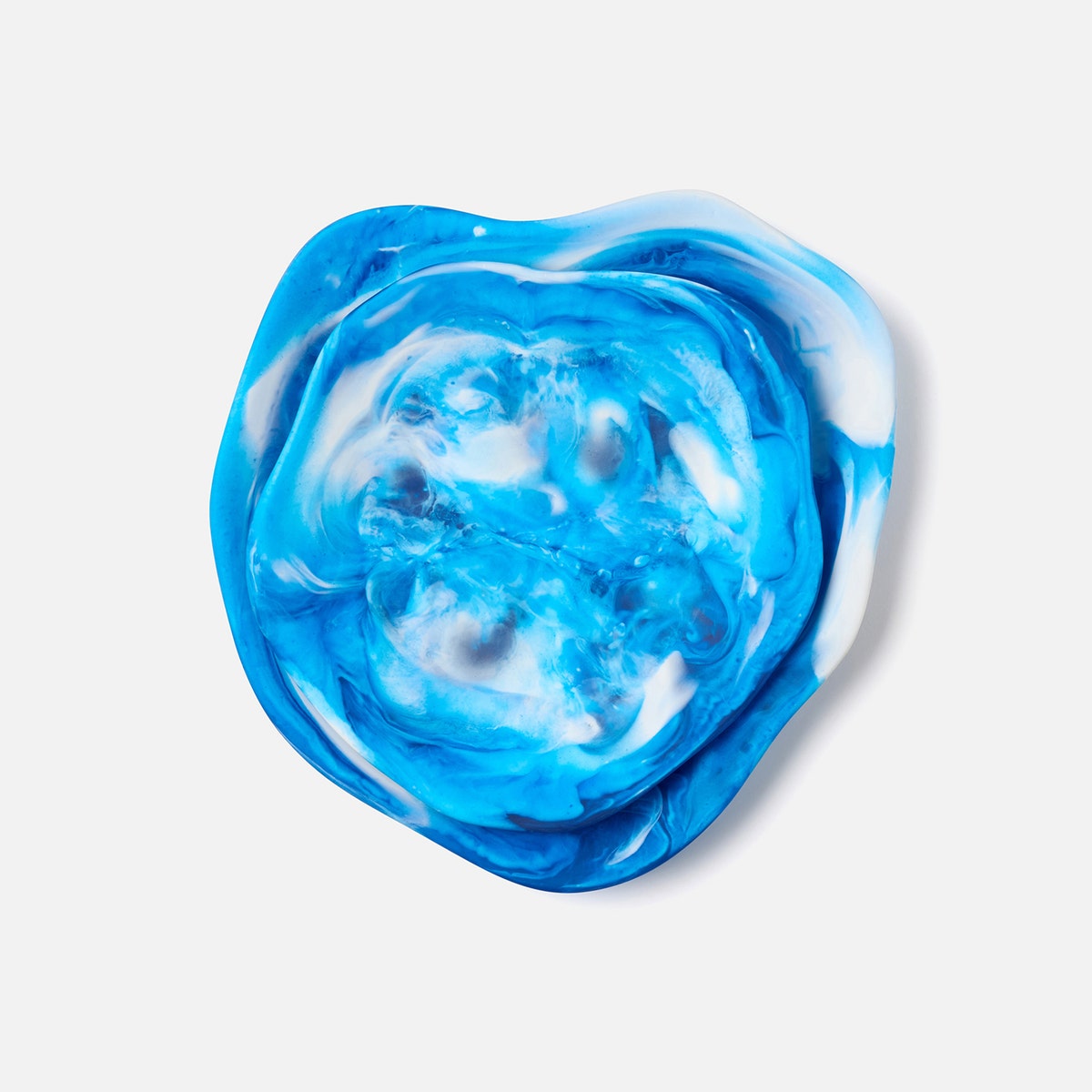Beatrix Blue Swirled Serving Trays Resin Set/2
