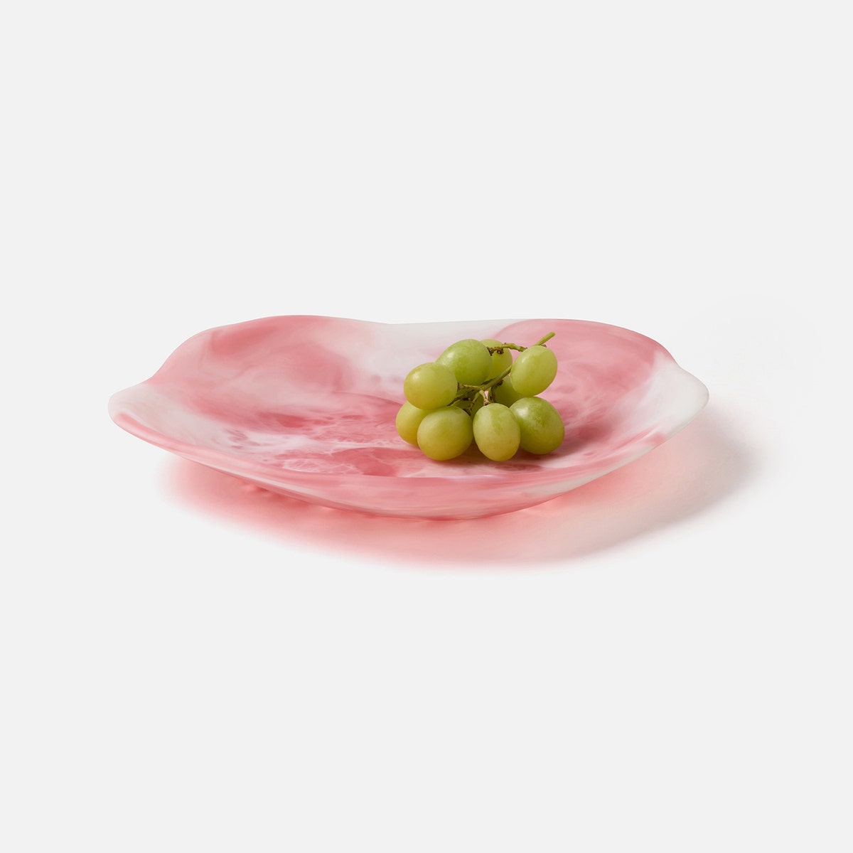 Beatrix Pink Swirled Serving Trays Resin Set/2