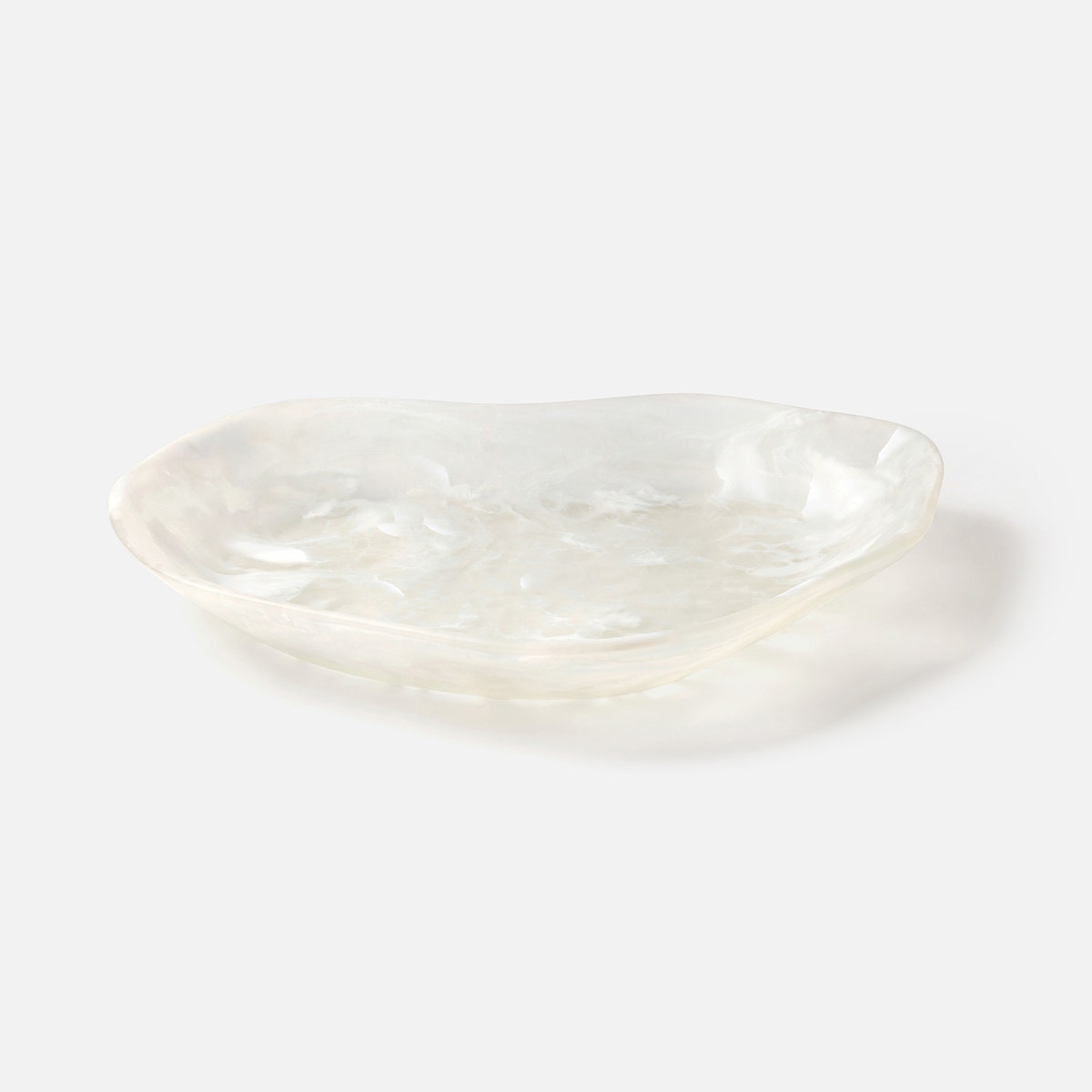Beatrix White Swirled Serving Trays Resin Set/2