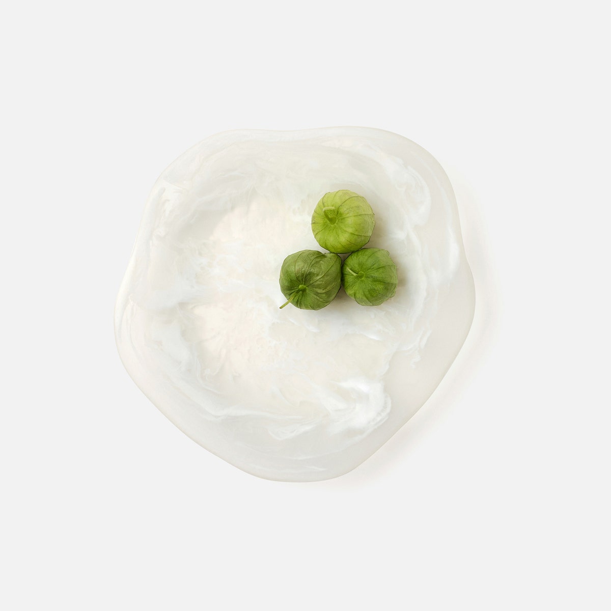 Beatrix White Swirled Serving Trays Resin Set/2