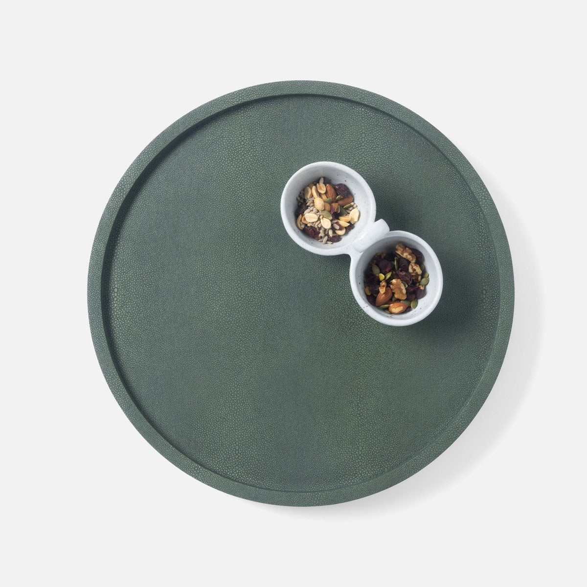 Calvin Juniper Lazy Susan Realistic Faux Shagreen 18"D