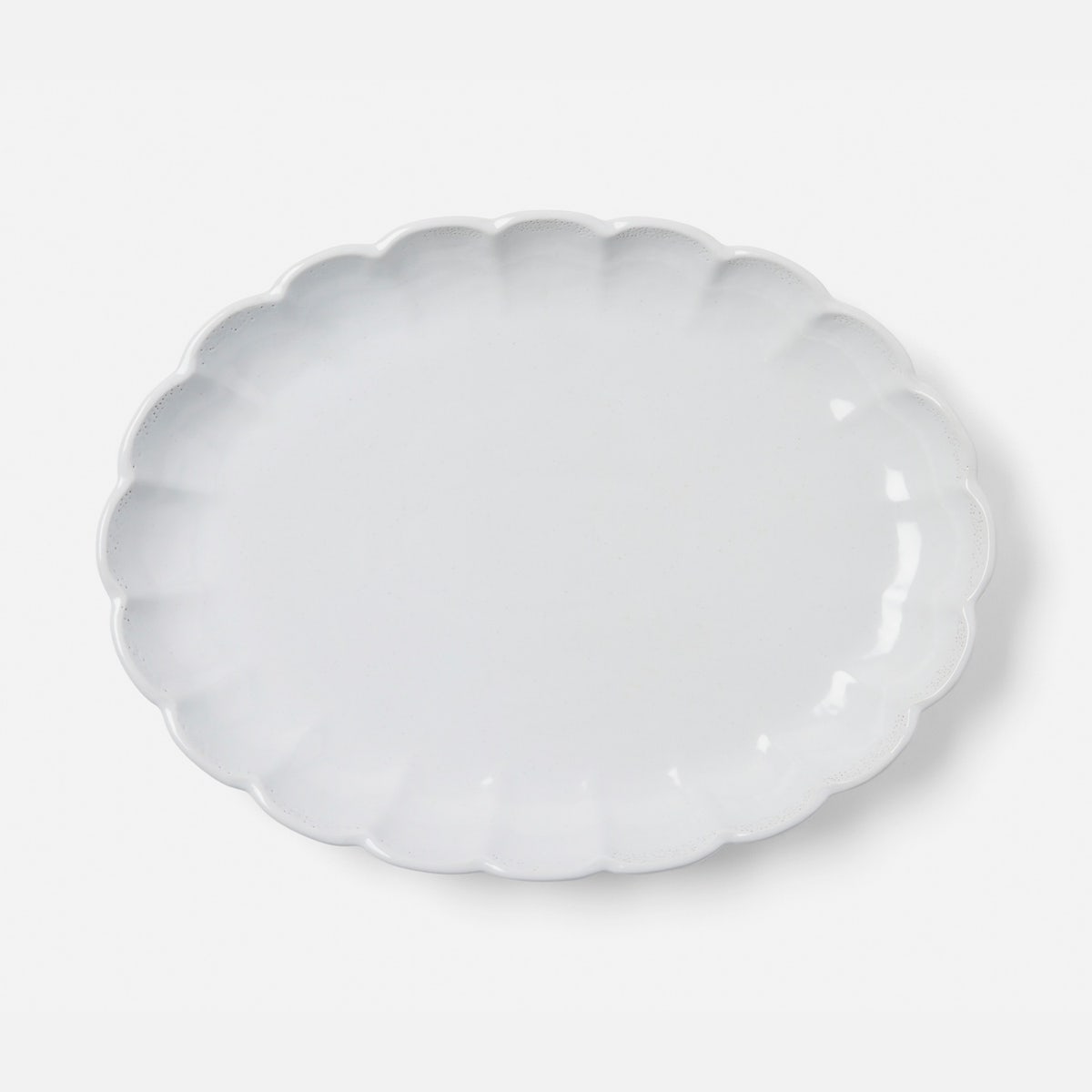 Camilla Cloud Gray Oval Serving Platter Stoneware Large Pack/2