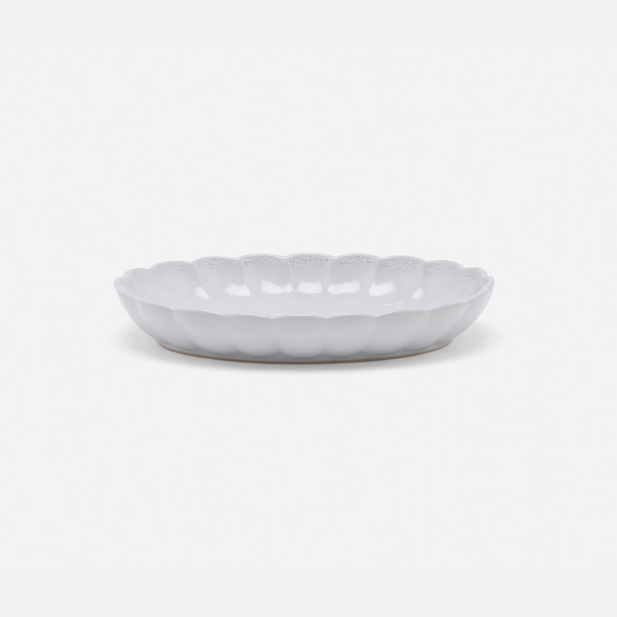 Camilla Cloud Gray Oval Serving Platter Stoneware Small Pack/2