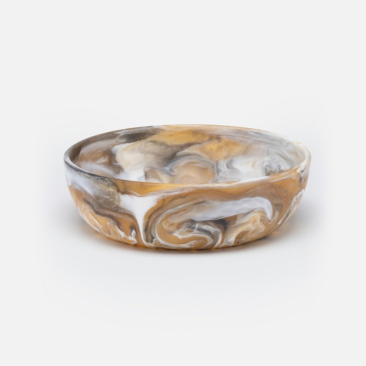Hugo Black/Tan Swirled Serving Bowl Resin Small Pack/2