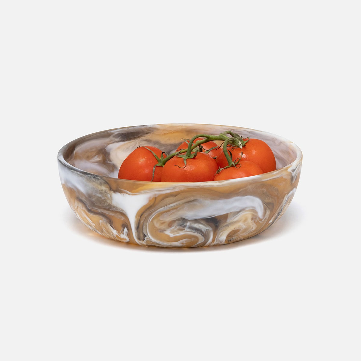 Hugo Black/Tan Swirled Serving Bowl Resin Small Pack/2