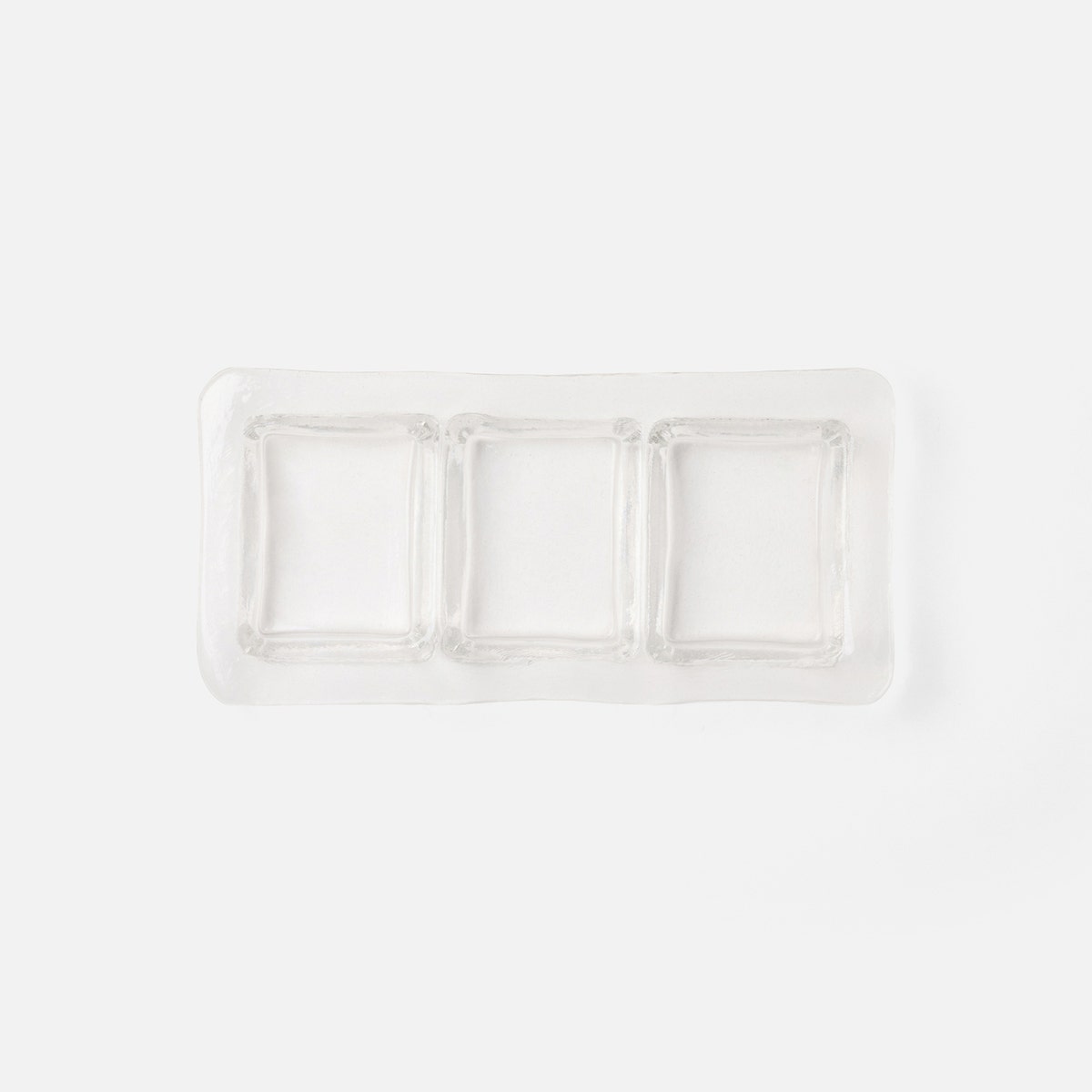 Livingston Clear 3-Section Snack Tray Hand Pressed Glass