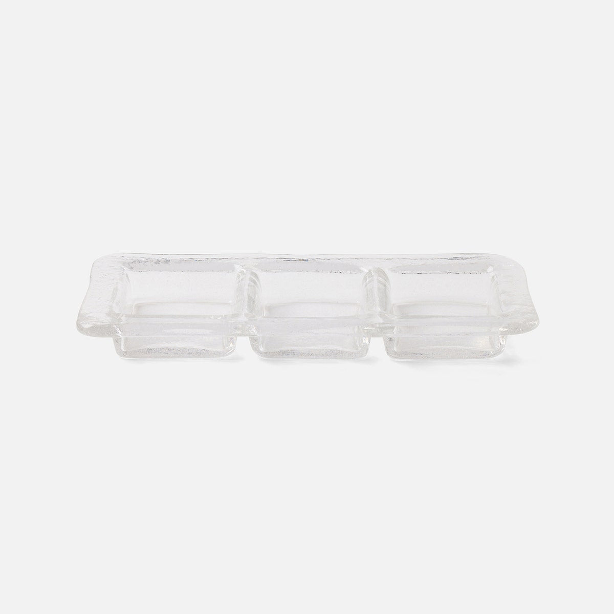 Livingston Clear 3-Section Snack Tray Hand Pressed Glass