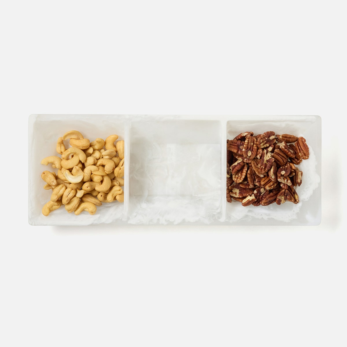 Olena White Swirled Snack Bowl Triple Resin