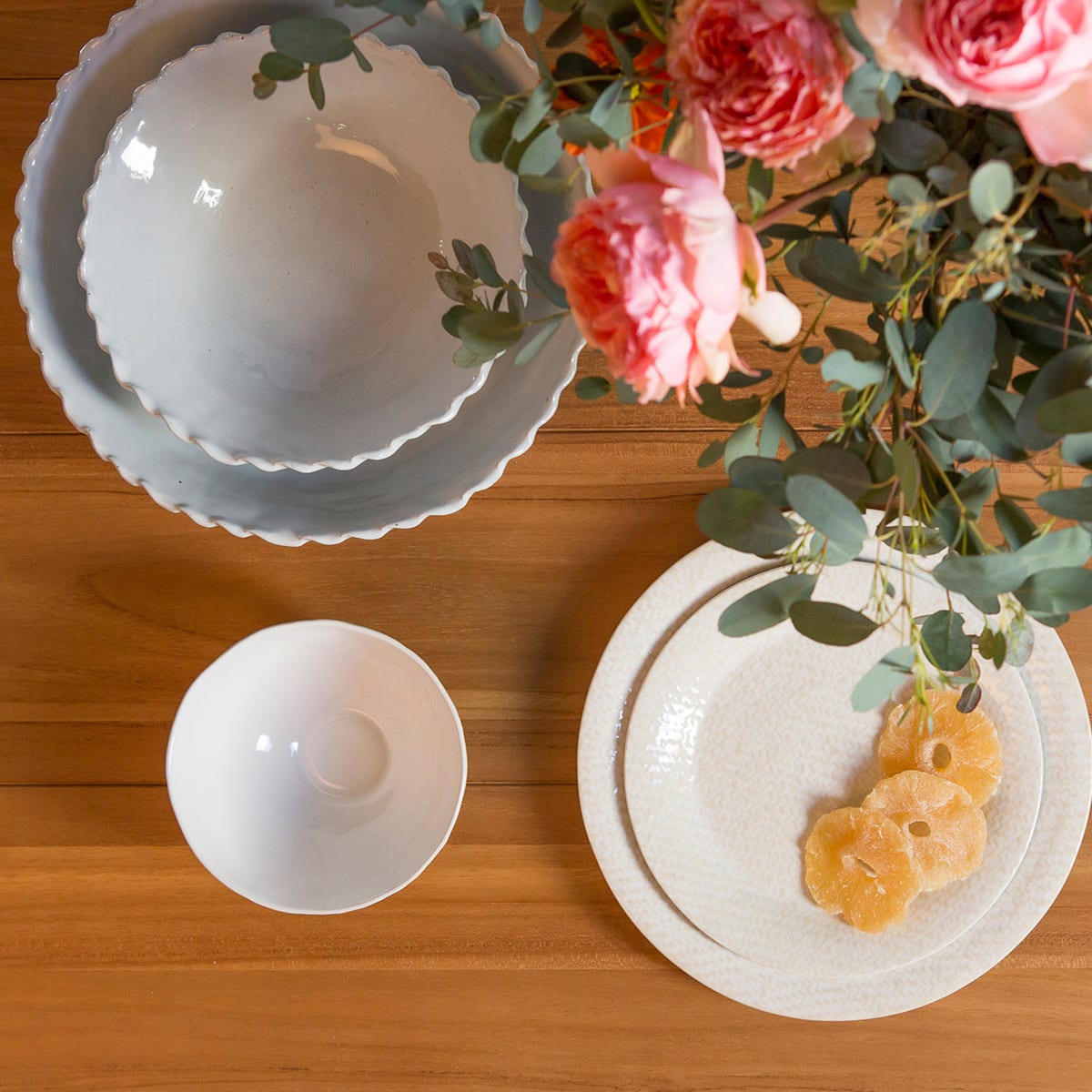 Adina Large Antique White Serving Bowls Pack/2