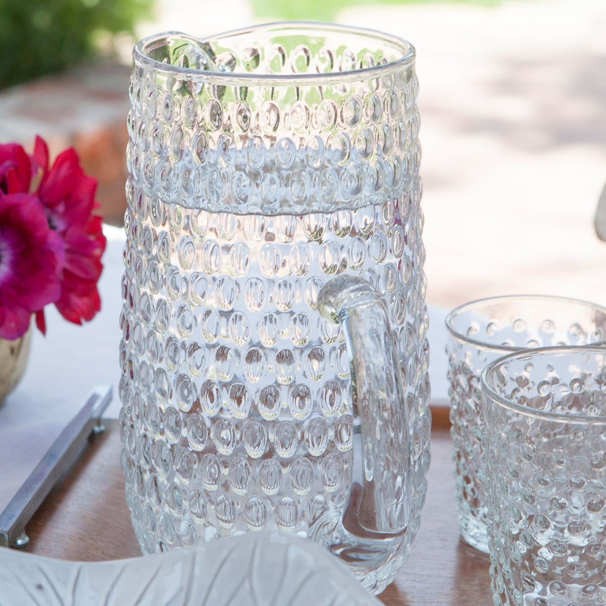 Claire Clear Pitcher Hand Blown 93Oz
