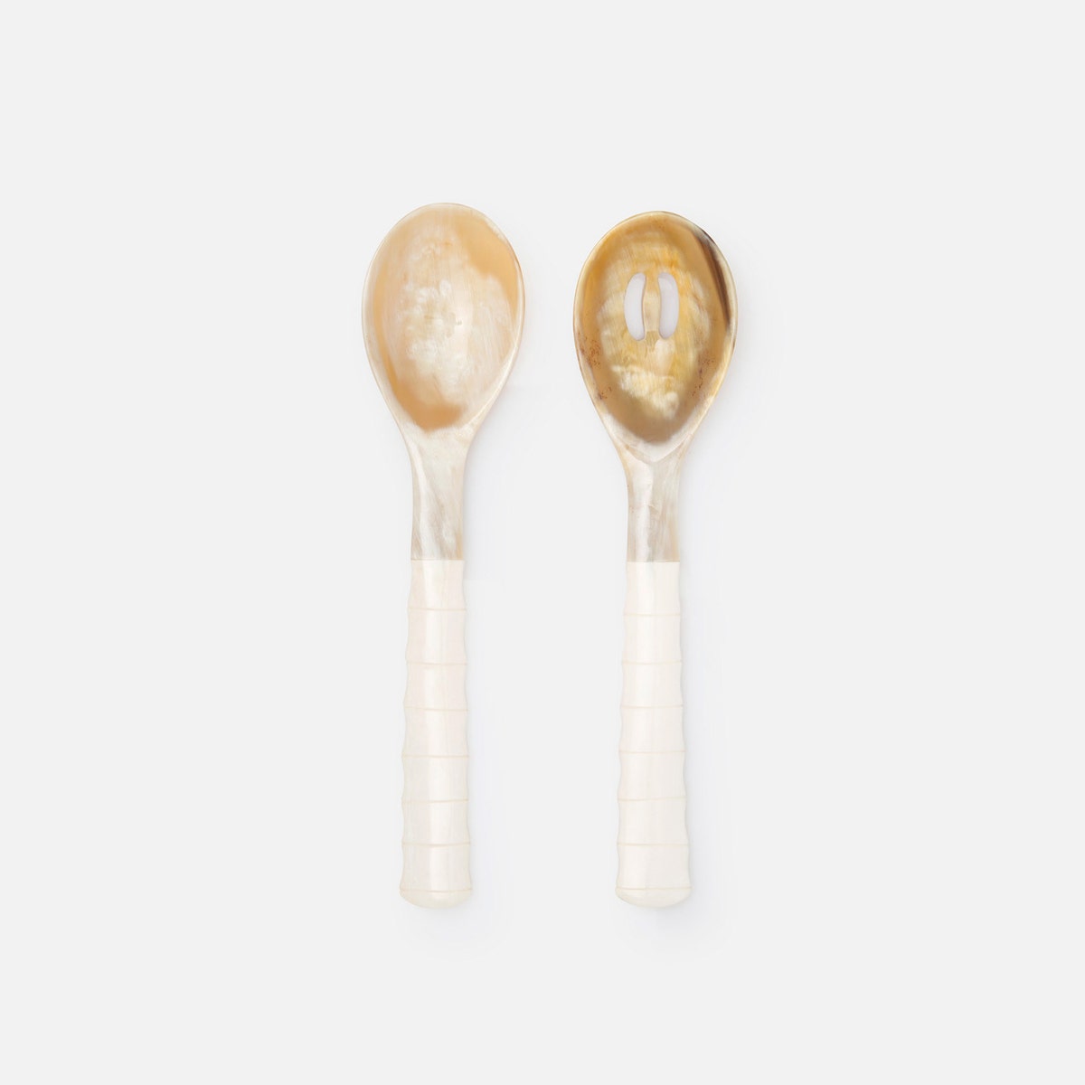 Halette Natural/Natural Serving Set 2-Piece Set: Serving Spoon Slotted Spoon