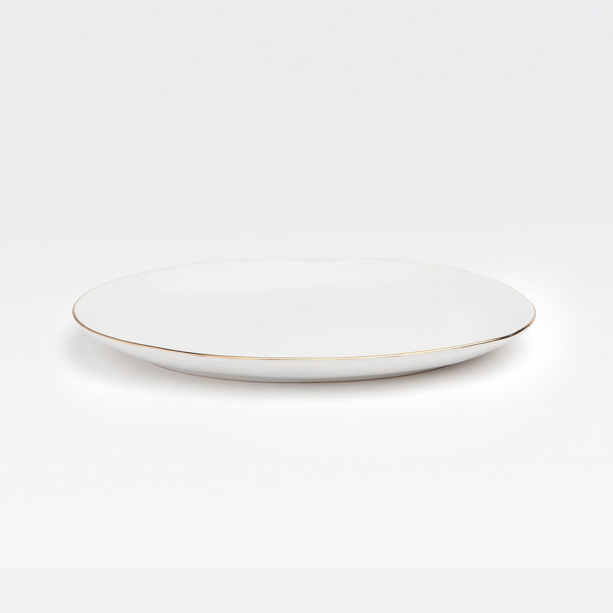 Julianna White Large Platter With Gold Trim