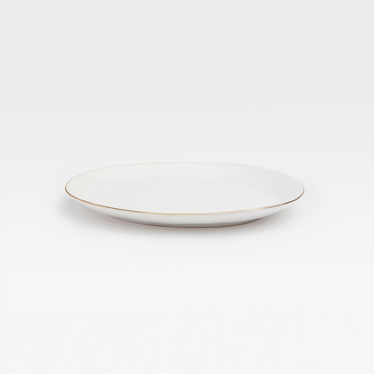 Julianna White Small Platter With Gold Trim