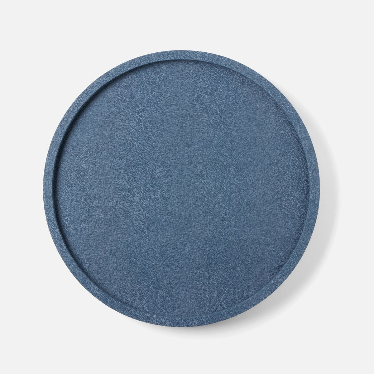 Calvin Navy Lazy Susan Realistic Faux Shagreen 18"D