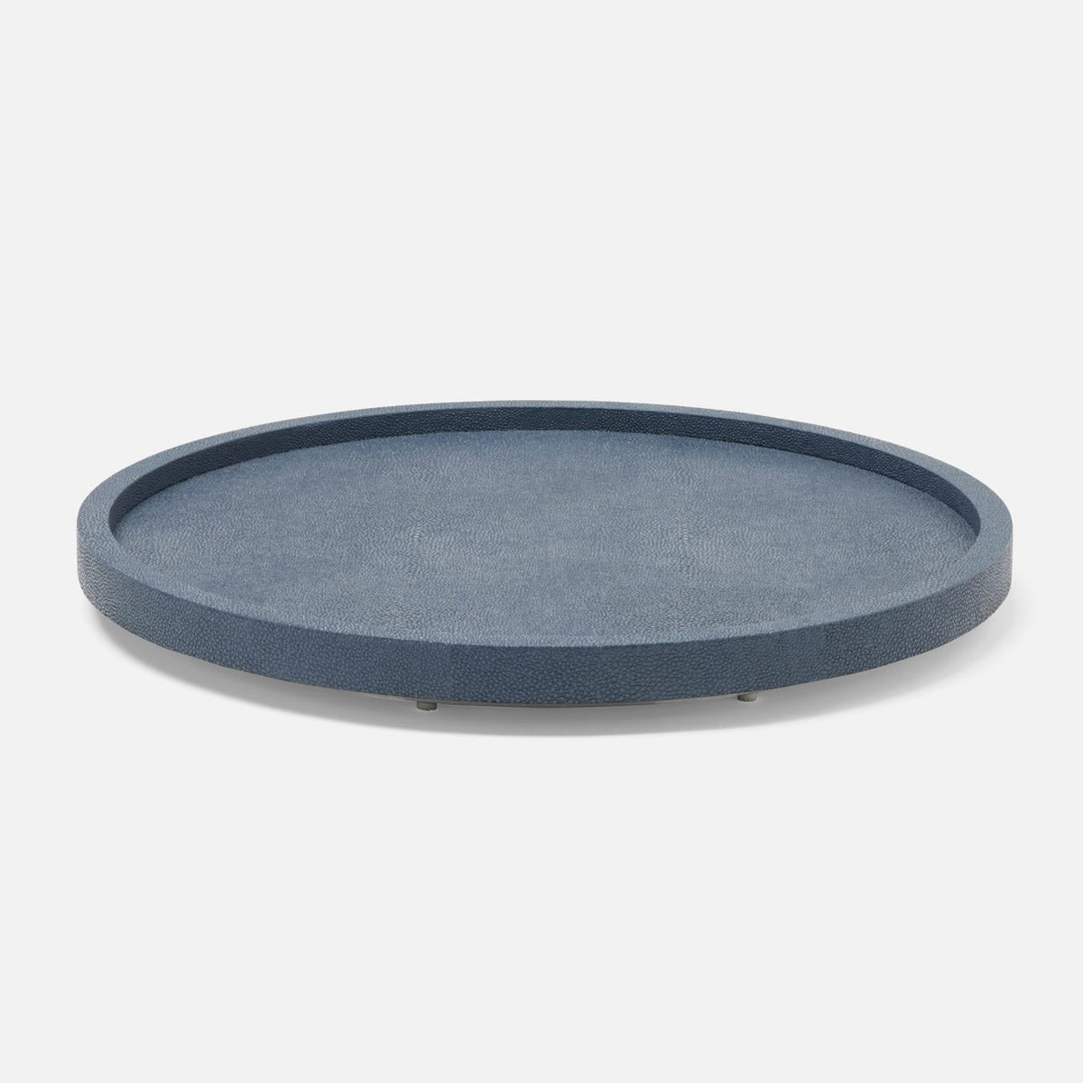 Calvin Navy Lazy Susan Realistic Faux Shagreen 18"D