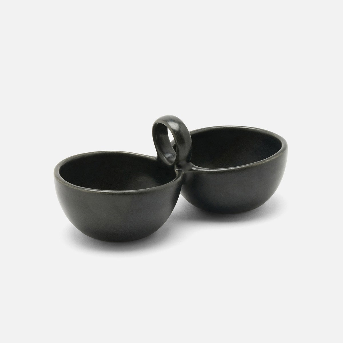 Desmond Black Glaze Snack Bowl Double Stoneware Pack/2
