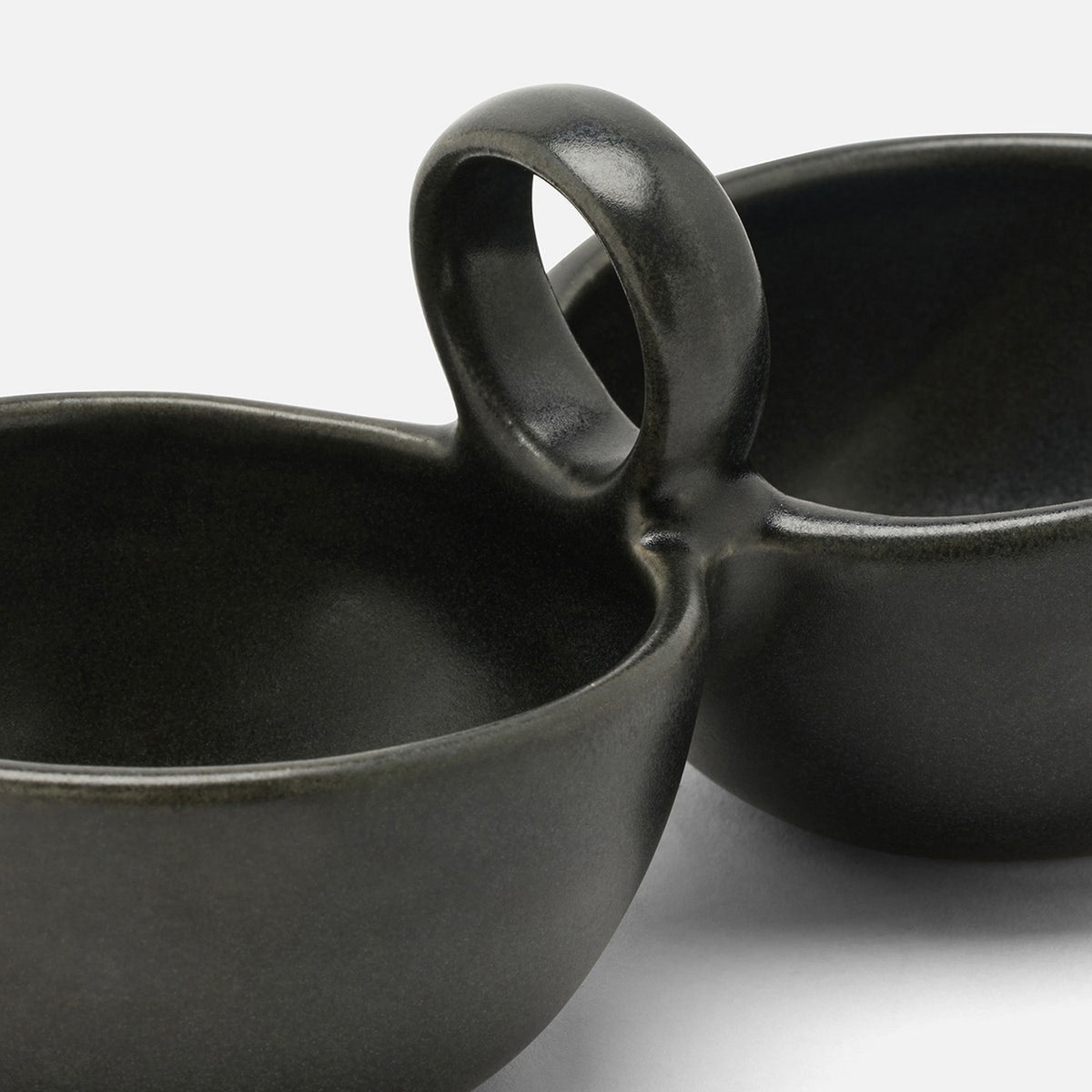 Desmond Black Glaze Snack Bowl Double Stoneware Pack/2