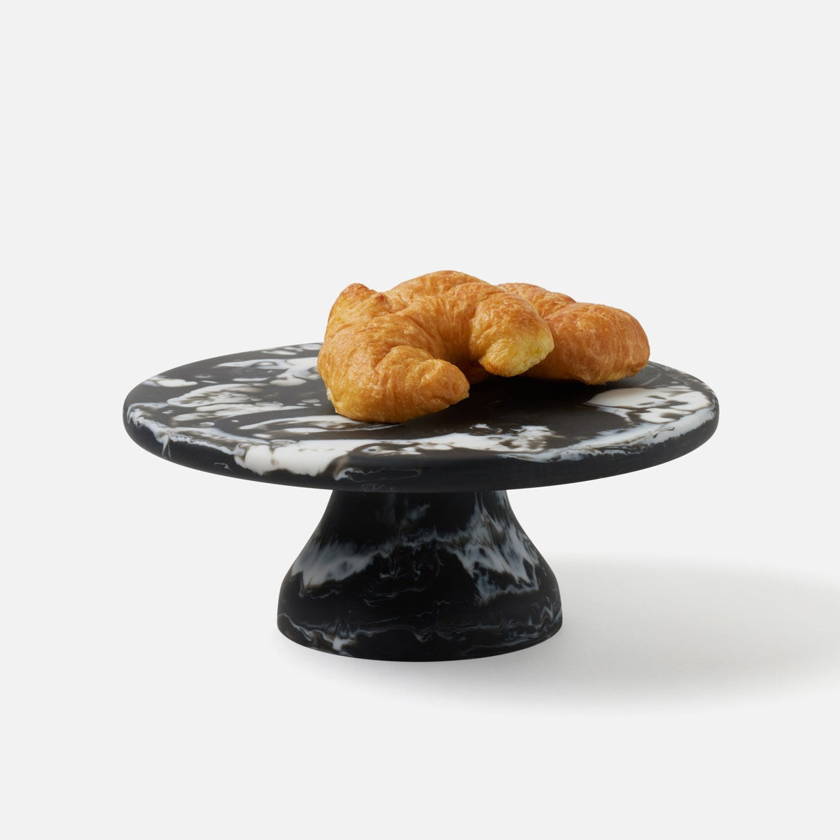 Hugo Black Swirled Cake Stand Resin Small