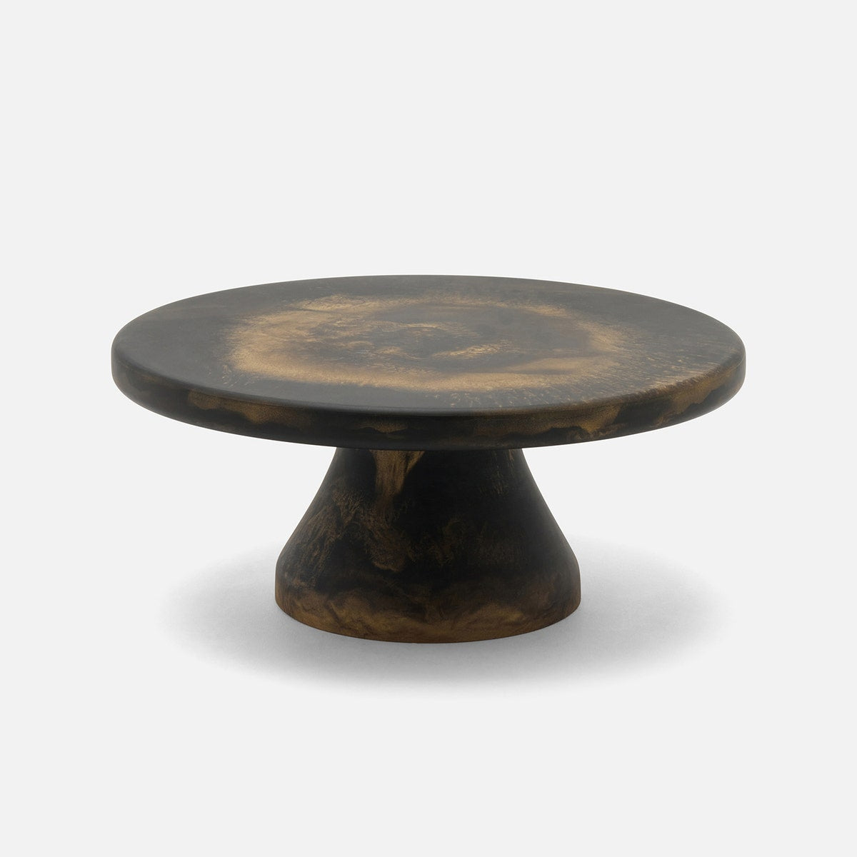 Hugo Black/Gold Swirled Cake Stand Resin Large