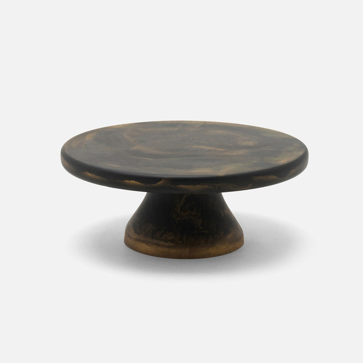 Hugo Black/Gold Swirled Cake Stand Resin Small