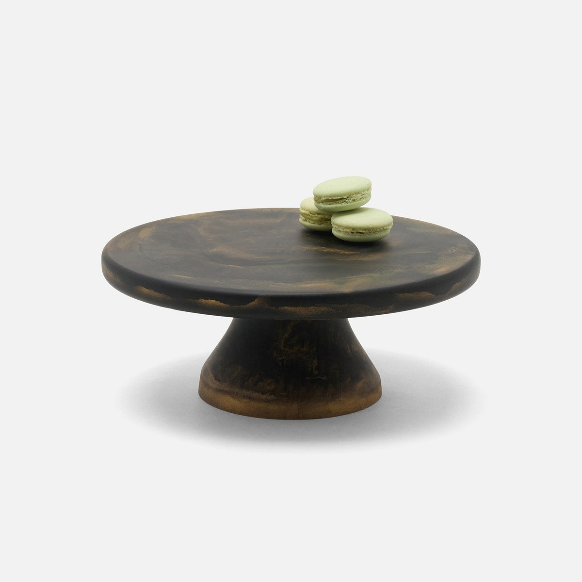 Hugo Black/Gold Swirled Cake Stand Resin Small