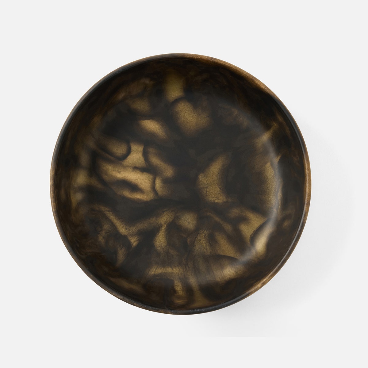 Hugo Black/Gold Swirled Serving Bowl Resin Large