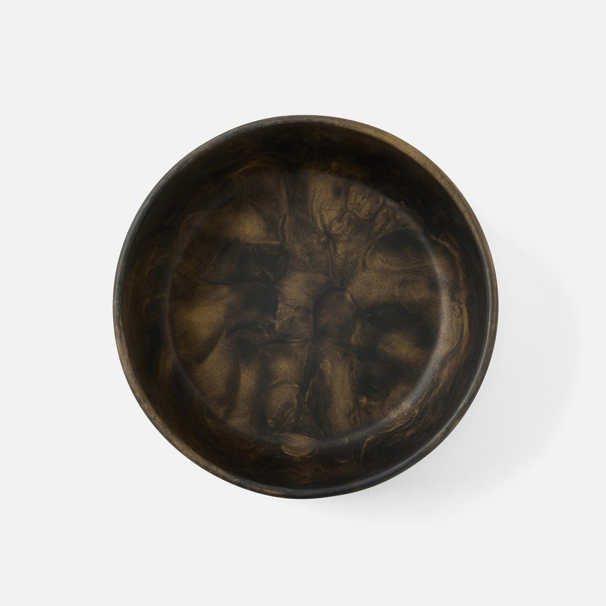 Hugo Black/Gold Swirled Serving Bowl Resin Small Pack/2