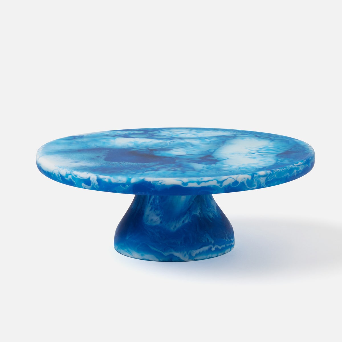 Hugo Blue Swirled Cake Stand Resin Large
