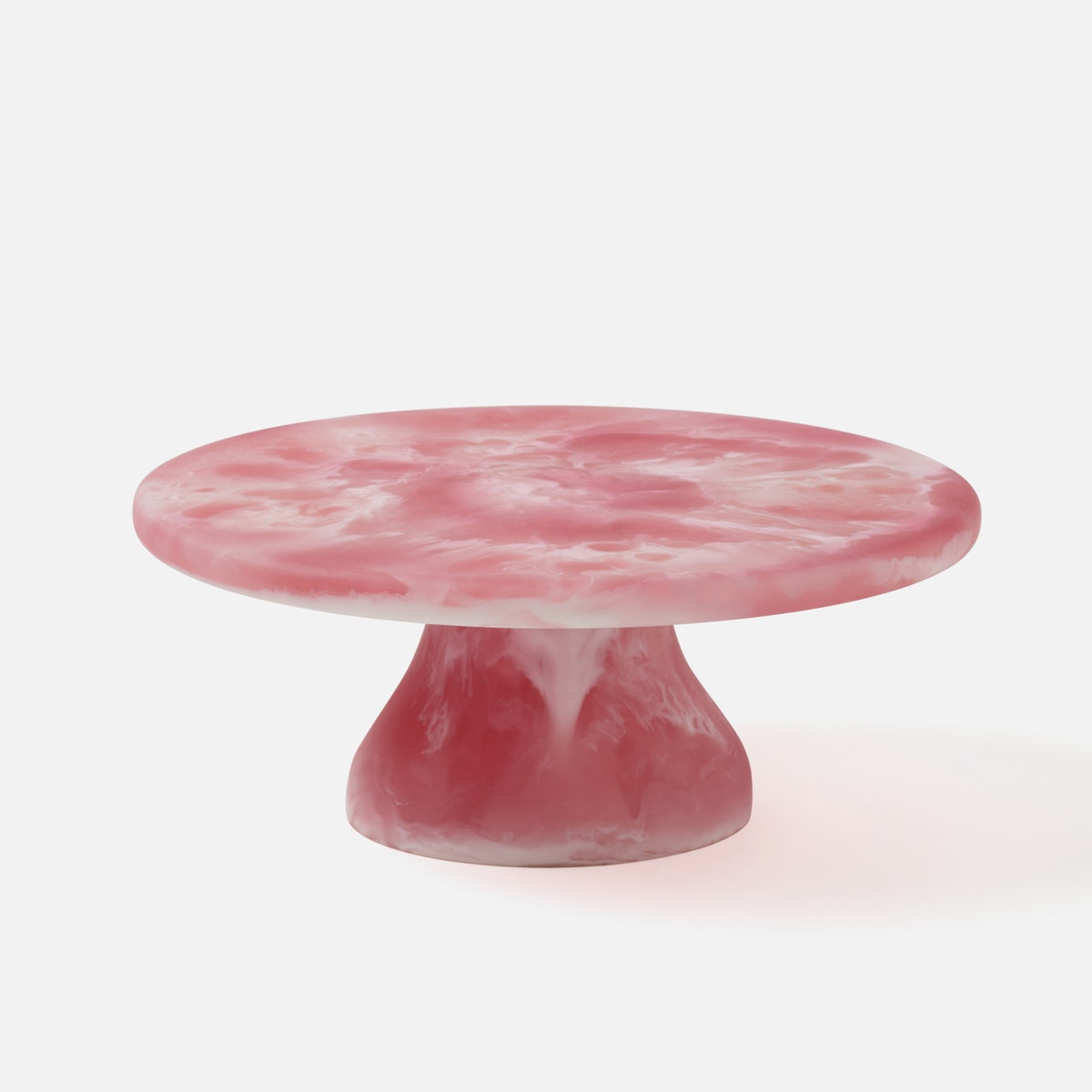 Hugo Pink Swirled Cake Stand Resin Small