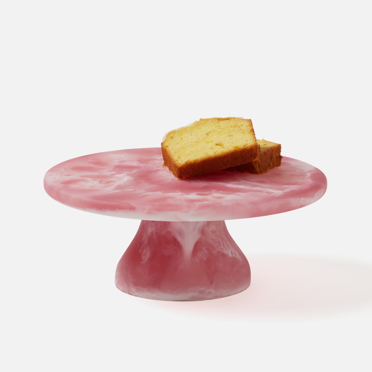 Hugo Pink Swirled Cake Stand Resin Small
