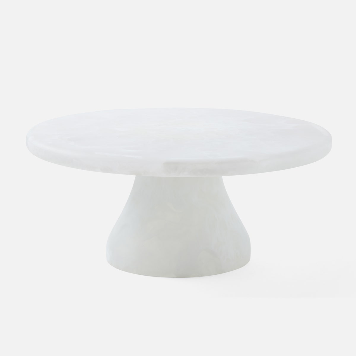 Hugo White Swirled Cake Stand Resin Small