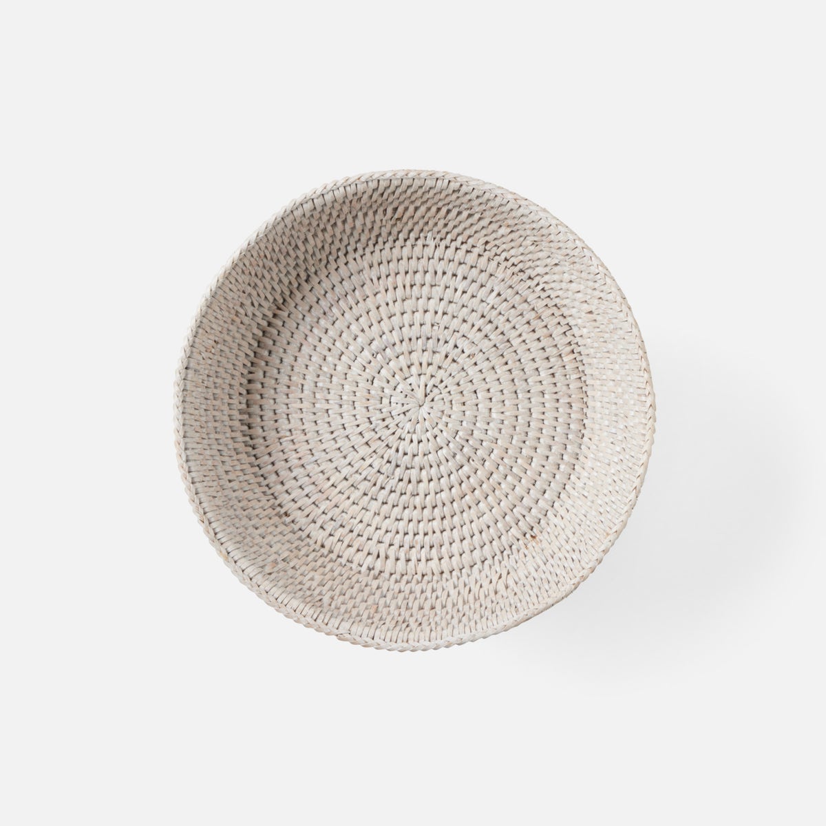 Londyn Whitewashed Footed Serving Bowl Rattan Small