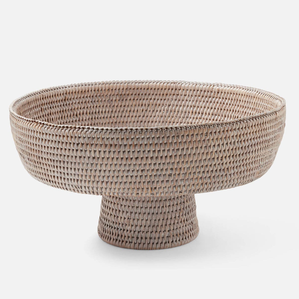 Londyn Whitewashed Footed Serving Bowl Rattan X-Large