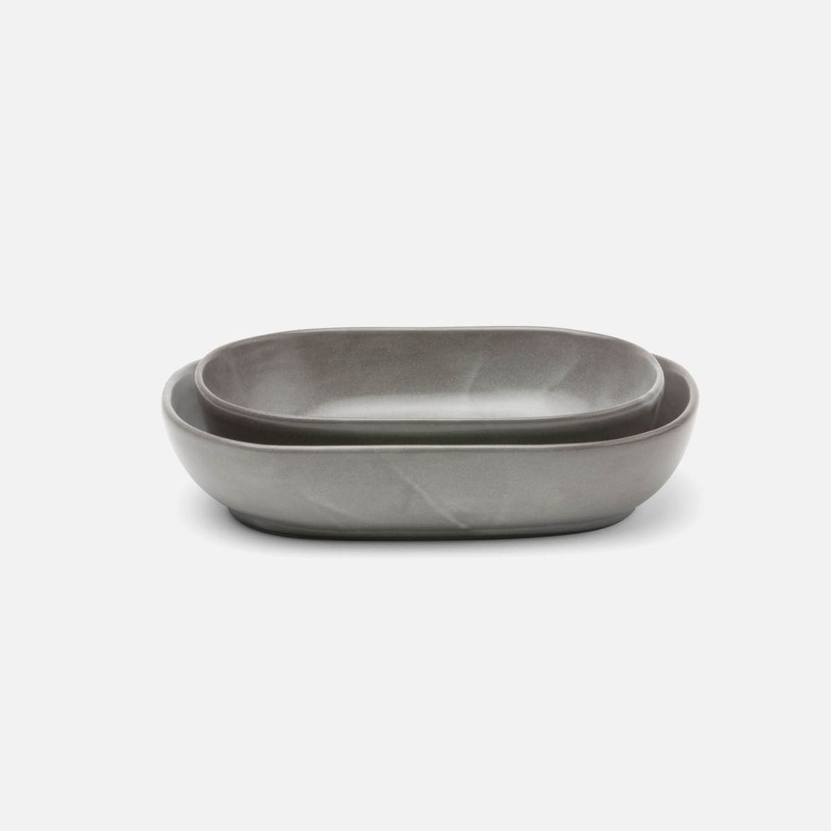 Marcus Cement Glaze Oblong Serving Bowls Stoneware Set/2