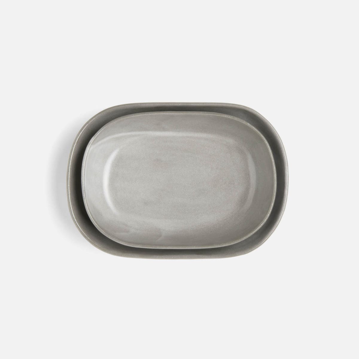 Marcus Cement Glaze Oblong Serving Bowls Stoneware Set/2