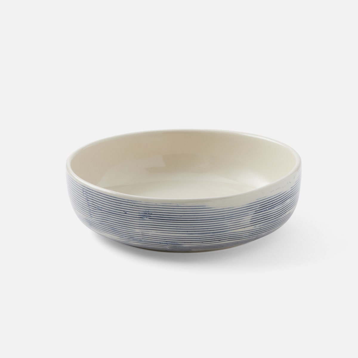 Nolan Navy Cream Round Serving Bowl Stoneware Small Pack/2