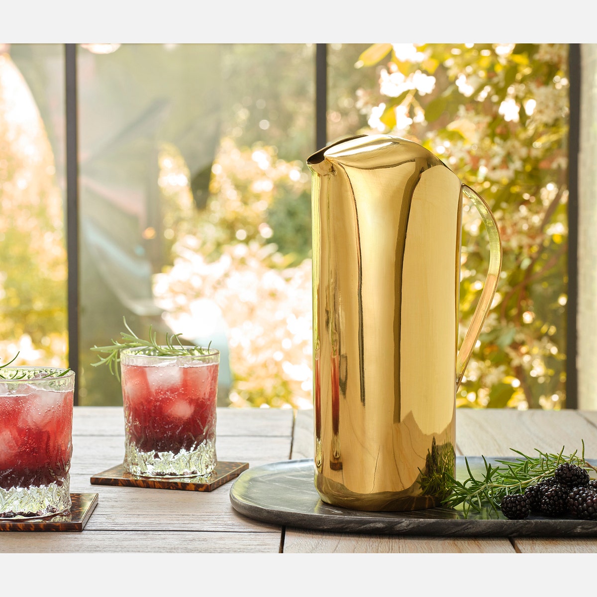 Renley Polished Gold Pitcher Brass