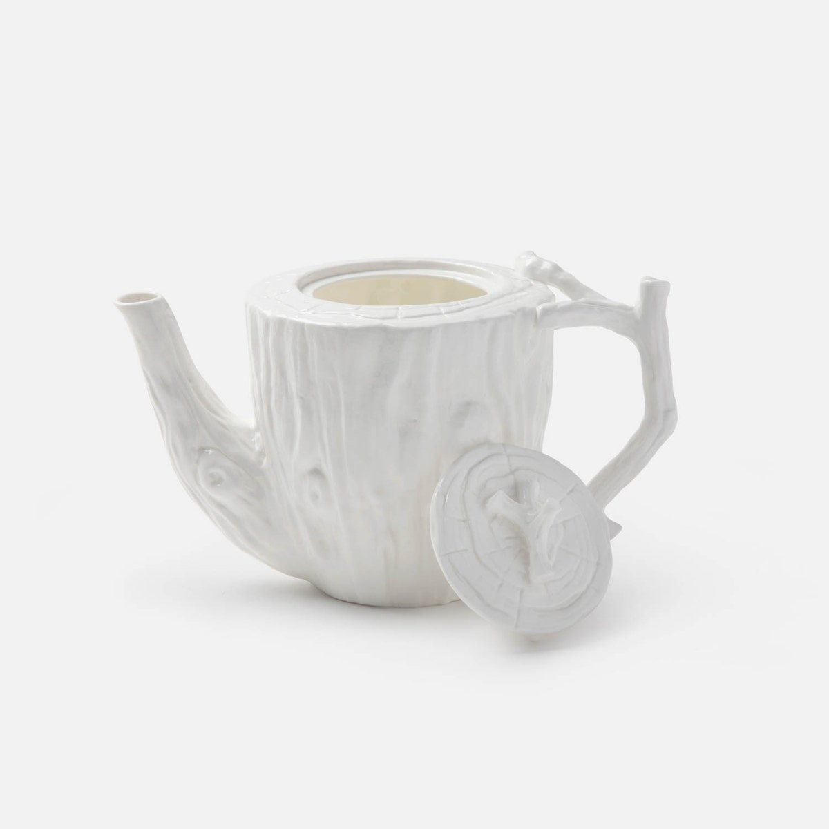 Willa White Faux Bois Teapot Porcelain