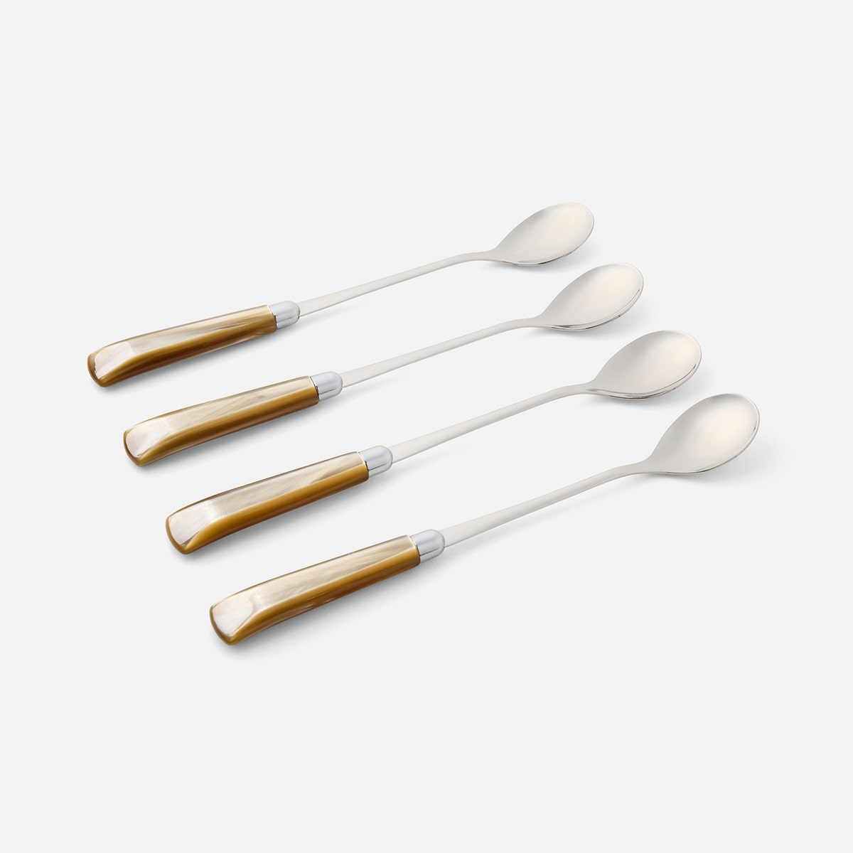 Colson Champagne/Polished Silver Cocktail Spoon Acrylic/Stainless Steel Pack/4