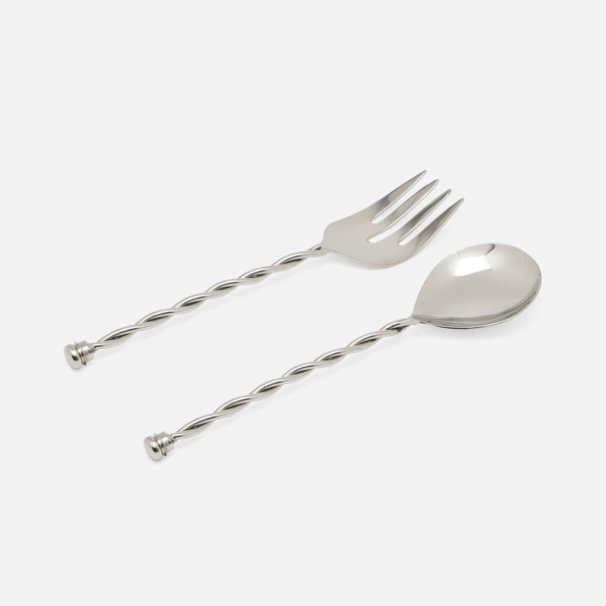Ellis Polished Silver Serving Set 2-Piece Set: Serving Spoon Serving Fork