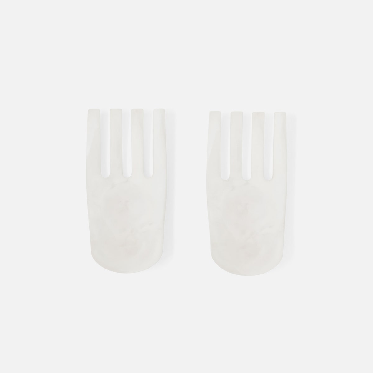 Parker White Swirled Serving Set Resin Set/2
