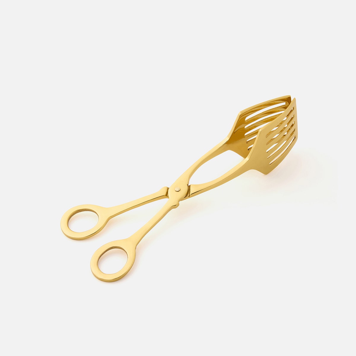 Zena Polished Gold Serving Tongs Brass Pack/2 Boxed