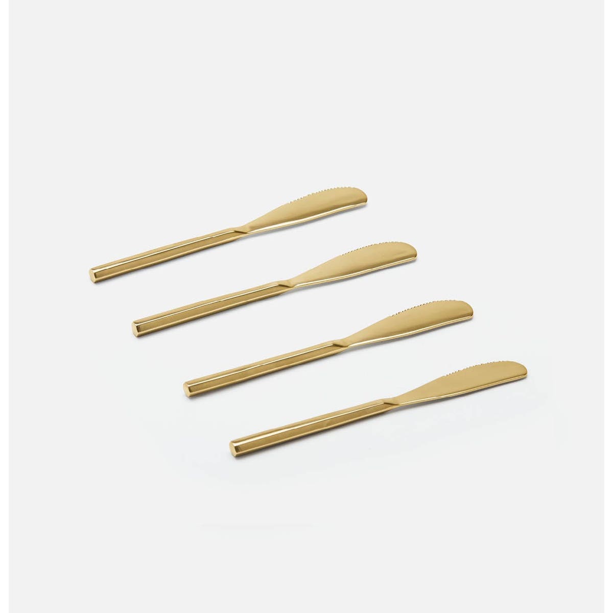 Gwen Polished Gold Hexagon Flatware Collection Spreaders Set/4