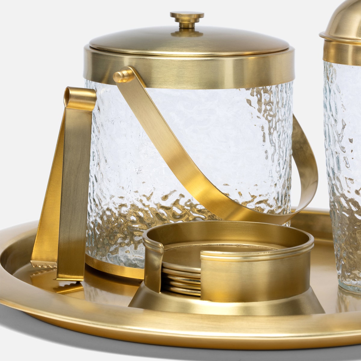 Allegra Gold Round Coaster Set Of 6 Matte Brass