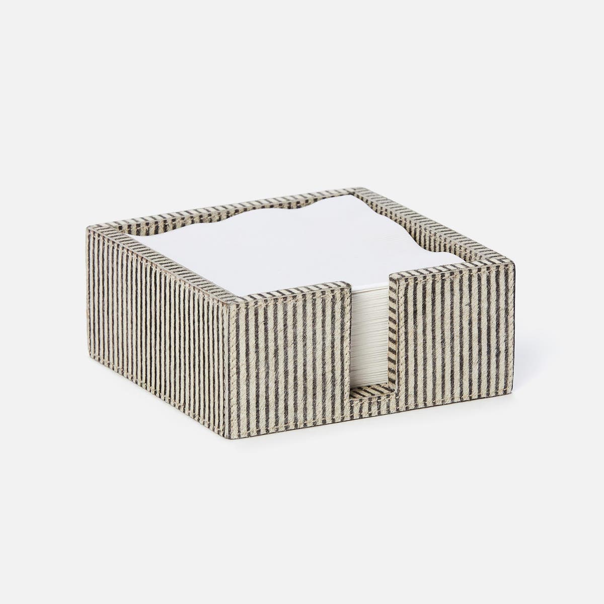 Bandar Brown Candy Striped Cocktail Napkin Holder Hair-On-Hide Pack/2