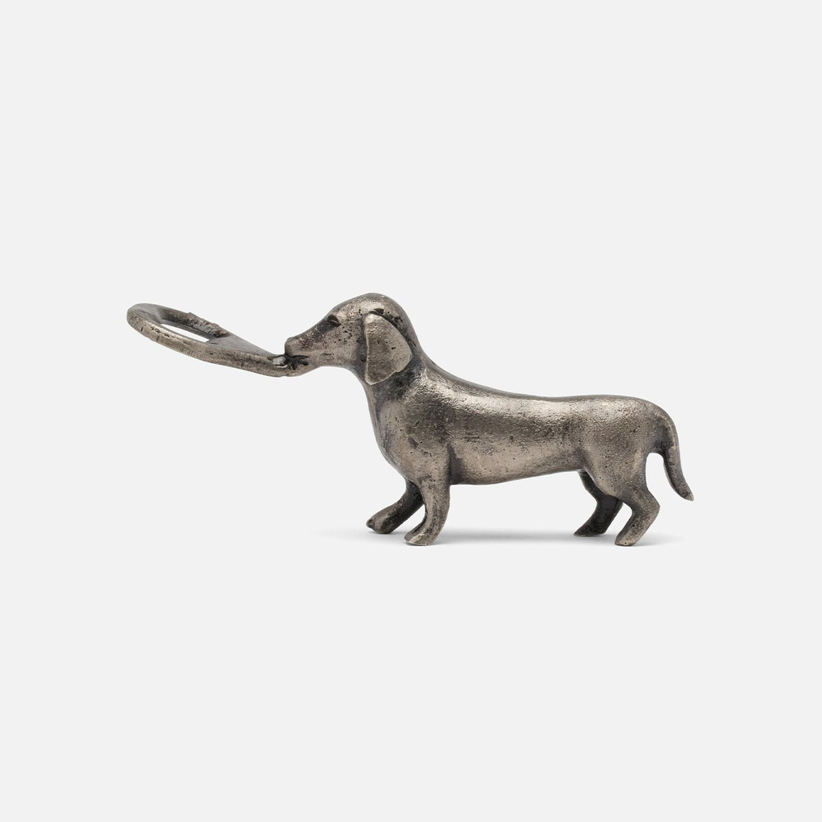 Bruno Antique Pewter Dachshund Bottle Opener Brass Set/2