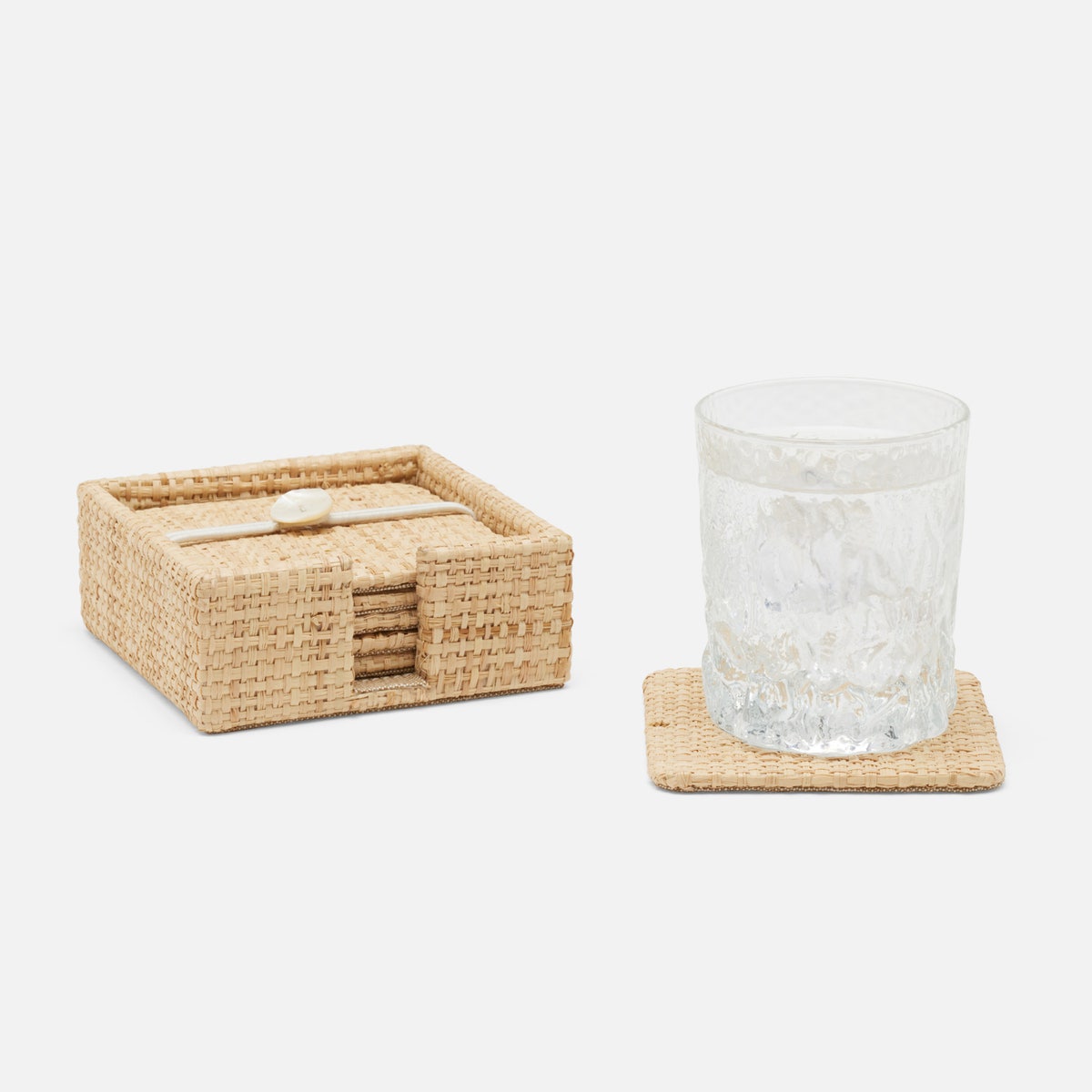 Barth Natural Coaster Set Of 6 Raffia