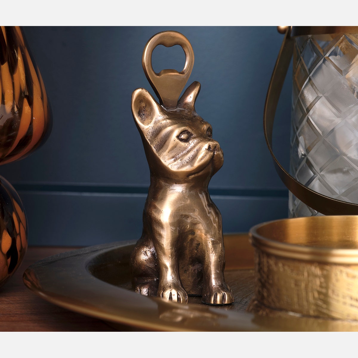 Cosette Antique Brass French Bulldog Bottle Opener Metal Pack/3