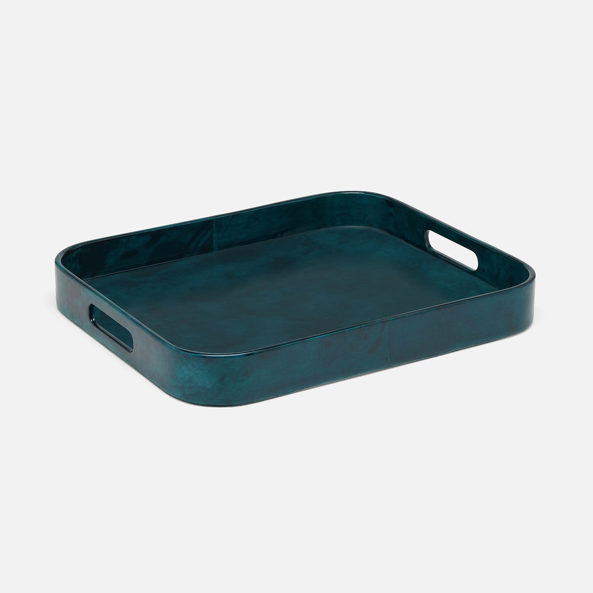 Nelson Blue Gloss Tray Rectangular Vellum Leather
