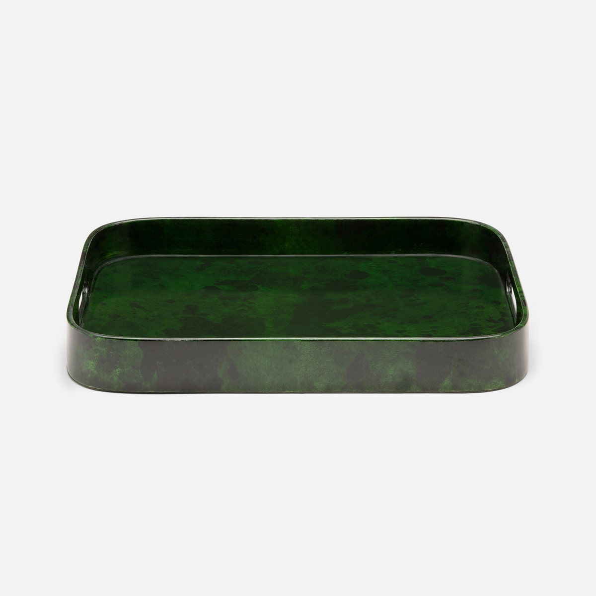 Nelson Emerald Gloss Tray Rectangular Vellum Leather
